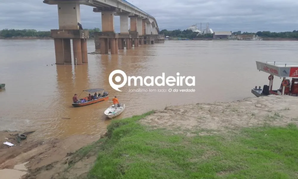 Mulher é resgatada em estado grave após cair da ponte sobre o Rio Madeira, em Porto Velho